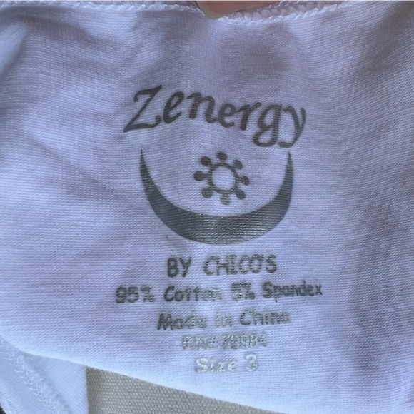 Chicos Zenergy White Flower / Zebra Print Tank - Picture 6 of 7